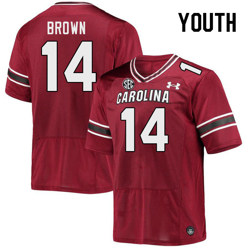 Youth #14 Jared Brown South Carolina Gamecocks College Football Jerseys Stitched-Garnet